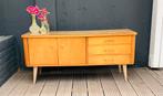 Vintage laag dressoir / tv kast / blond, Huis en Inrichting, Kasten | Dressoirs, Ophalen, 100 tot 150 cm, Vintage, Zo goed als nieuw