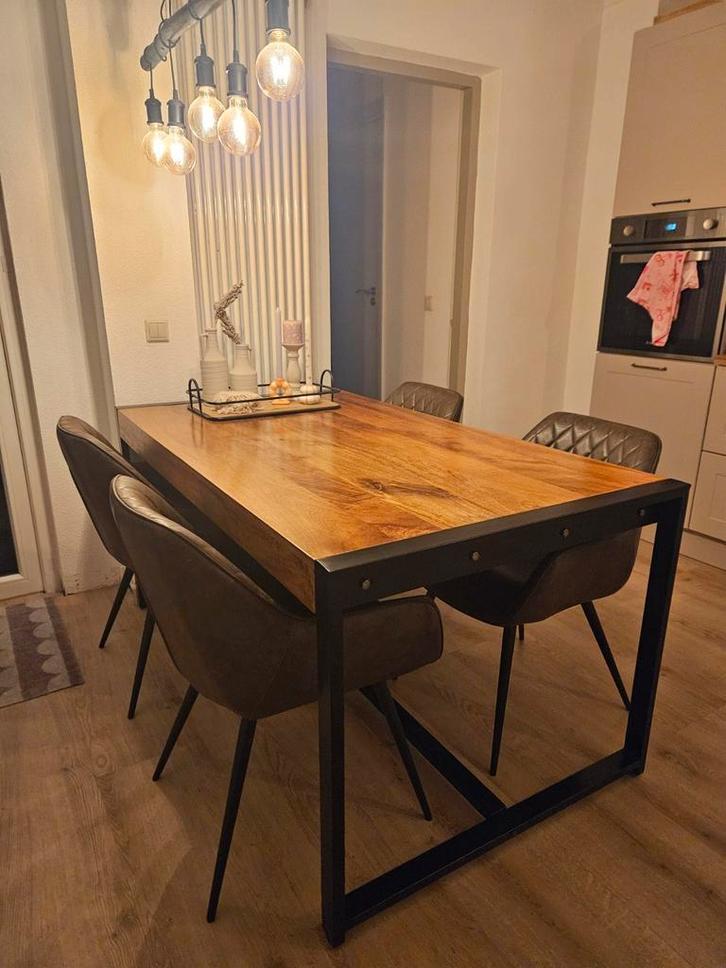 Eettafel Mangohout, Huis en Inrichting, Tafels | Eettafels, Zo goed als nieuw, 50 tot 100 cm, 150 tot 200 cm, Vier personen, Rechthoekig