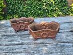 Set antieke gietijzeren jardinaires, Tuin en Terras, Ophalen, Zo goed als nieuw