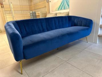 Blauwe Velours Bank blue sofa beschikbaar voor biedingen