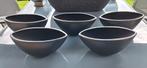 5 mooie stevige zwarte aardwerk binnen potten, plantenbakjes, Binnen, Ophalen of Verzenden, Zo goed als nieuw, Overige vormen