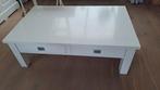 Witte salontafel met lades, Huis en Inrichting, Tafels | Salontafels, Ophalen, 100 tot 150 cm, 50 tot 100 cm, Landelijk