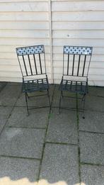 Tuinstoelen/ bistrostoelen metaal inklapbaar set 2 stuks, Caravans en Kamperen, Ophalen, Zo goed als nieuw