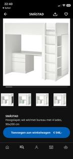 IKEA STUVA Hoogslaper met Bureau - Wit, Ophalen, Gebruikt, Eenpersoons, 160 tot 180 cm