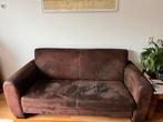 Twee bruin suède banken - gebruikt, Huis en Inrichting, Ophalen, Gebruikt, 150 tot 200 cm, Tweepersoons