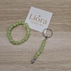 Edelstenen Set armband & sleutelhanger – groene aventurijn, Met edelsteen, Verzenden, Nieuw, Elastiek