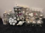 Kerstboomversiering , kerstballen, set. zilver / wit., Diversen, Kerst, Ophalen of Verzenden, Zo goed als nieuw