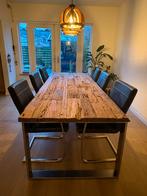 Prachtige robuuste eettafel 2.70 x 1 mtr, Ophalen, 200 cm of meer, Zo goed als nieuw, Vijf personen of meer