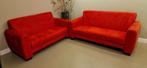 Mooie, rode, stevig zittende 2,5 zits en 2 zits banken, Ophalen, Gebruikt, 75 tot 100 cm, Stof