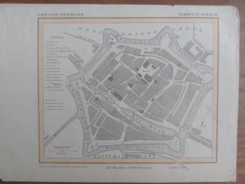6 / stadsplattegrond Dokkum van J. Kuyper uit 1865 beschikbaar voor biedingen
