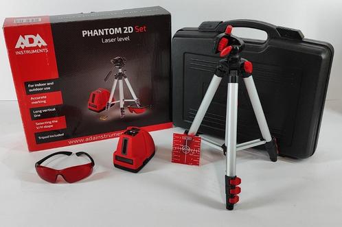 ADA Phantom 2D Rode Lijnlaser Set, Doe-het-zelf en Verbouw, Meetapparatuur, Zo goed als nieuw, Overige meters, Ophalen of Verzenden