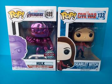 Funko Pop Pop! Marvel Hulk 499 Civil War 133 Scarlet Witch  beschikbaar voor biedingen