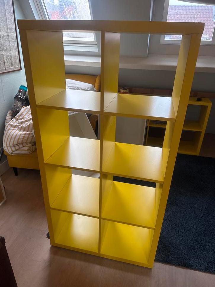 2x Ikea Gele Boekenkast/Opbergkast, Huis en Inrichting, Kasten | Boekenkasten, Gebruikt, 50 tot 100 cm, 100 tot 150 cm, 25 tot 50 cm