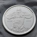 2022 Republic of Congo zilverrug Gorilla 1 oz zilver, Zilver, Ophalen of Verzenden, Overige landen