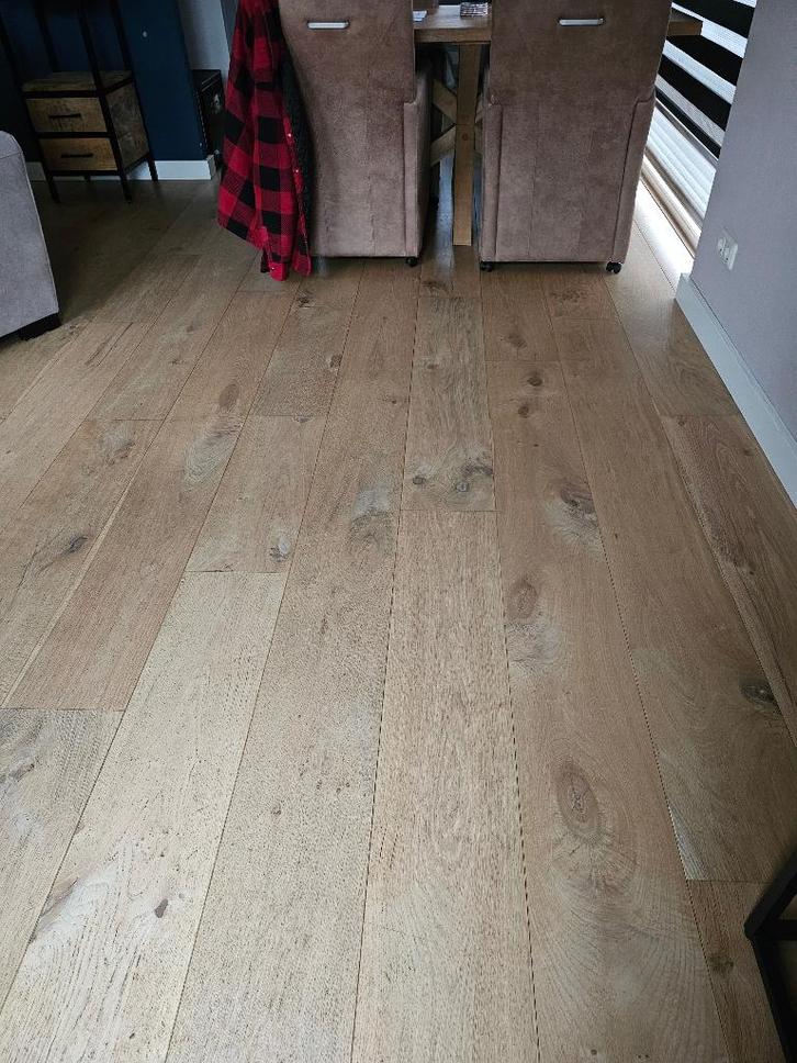 mooie massief eiken vloer, Doe-het-zelf en Verbouw, Vloerdelen en Plavuizen, Zo goed als nieuw, Vloerdelen of -planken, Hout, 150 cm of meer