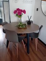 Eettafel met 4 stoelen, Ophalen, Gebruikt, Rond, Modern