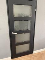 Opdek binnendeur glas rechtsdraaiend zwart, Doe-het-zelf en Verbouw, Deuren en Horren, Glas, 80 tot 100 cm, Gebruikt, Ophalen