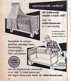 Retro reclame 1959 Rohé Noordwolde bouwset ledikantje, Verzamelen, Overige typen, Ophalen of Verzenden