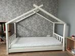 Huisbed peuterbed 160x80cm wit hout, Ophalen, 70 tot 85 cm, 140 tot 160 cm, Zo goed als nieuw