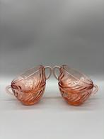 Set Arcoroc Rosaline kopjes swirl 4 stuks, Antiek en Kunst, Antiek | Glas en Kristal, Ophalen of Verzenden