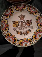 Delfts Poly Herdenkingsbord Juliana Bernhard 1937-1987, Ophalen of Verzenden