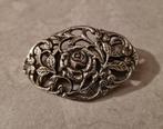 Mooie oude tinnen broche - gemerkt, Sieraden, Tassen en Uiterlijk, Antieke sieraden, Ophalen of Verzenden, Broche