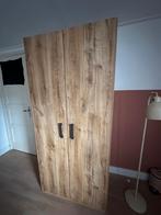Tweedeurs kledingkast met hang- en legruimte, Ophalen, Overige materialen, Gebruikt, 50 tot 100 cm