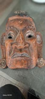 Antieke houten masker , met zegel stempel aan de binnen kant, Antiek en Kunst, Ophalen of Verzenden