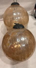 2 stuks craquelé kerstbal 15 cm, Diversen, Kerst, ., Ophalen of Verzenden, Zo goed als nieuw, .