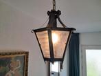 Oude messing lantaarn met sierglas, Ophalen, Gebruikt, 50 tot 75 cm