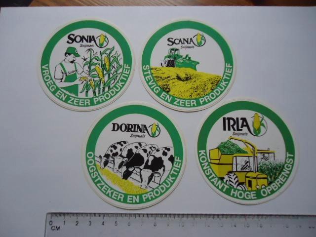 sticker oud Traktor boer agri agrarisch landbouw machine 4x, Verzamelen, Stickers, Zo goed als nieuw, Bedrijf of Vereniging, Verzenden