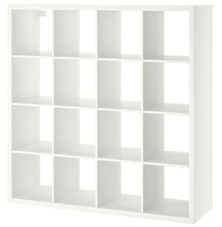 Kallax 16 vaks 4x4 kast met kastdeurtjes en Branas manden, Huis en Inrichting, Kasten | Wandmeubels, Gebruikt, 100 tot 150 cm