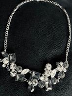 Feestelijk grijs zilver stras collier mooi nieuw, Overige materialen, Nieuw, Ophalen of Verzenden, Grijs