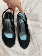 Panara pumps, peeptoe zwart suede maat 39, Ophalen of Verzenden, Zo goed als nieuw, Zwart