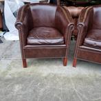 2 Chesterfield club chairs fauteuils bruin + BEZORGING!!, Huis en Inrichting, Fauteuils, Ophalen of Verzenden, Gebruikt, 75 tot 100 cm