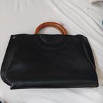 Zwarte handtas met houten handvat, Ophalen of Verzenden, Zo goed als nieuw, Zwart, Handtas