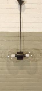 Vintage dubbele bol hanglamp, Tweedehands, Ophalen of Verzenden, Minder dan 50 cm, Kunststof