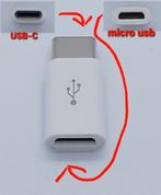 Samsung adapter micro usb vrouw naar usb c mannelijk wit, Telecommunicatie, Mobiele telefoons | Telefoon-opladers, Ophalen of Verzenden