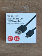 Micro USB to USB kabel, 3 meter, Ophalen of Verzenden, Nieuw, Samsung