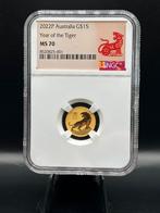 1/10oz Lunar 3 year of the Tiger - NGC MS70 goud., Ophalen of Verzenden, Goud