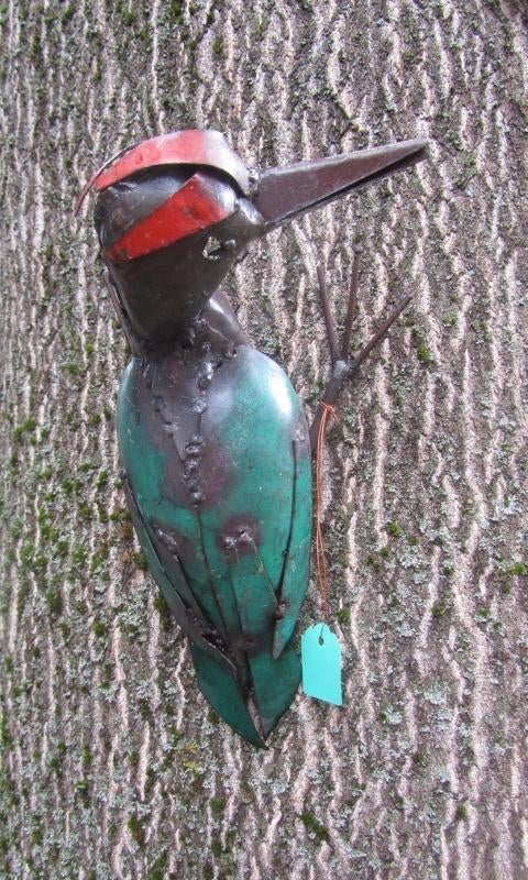 GROENE SPECHT - IJZER - STREET ART - FAIR TRADE, Tuin en Terras, Ophalen of Verzenden, Nieuw