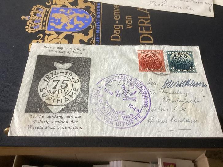 No2241 Suriname Voorloper 1-10-1949  gelopen Heb ook van, Postzegels en Munten, Postzegels | Eerstedagenveloppen, Beschreven, Rest van de wereld