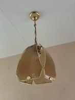 Glazen Hanglamp met Boom Gravure, Ophalen, Zo goed als nieuw, Glas, Minder dan 50 cm