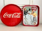 Twee vintage Coca Cola dienbladen blik, Ophalen, Gebruikt, Gebruiksvoorwerp
