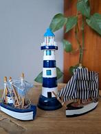 Set miniatuur boot | schip + vuurtoren, Ophalen of Verzenden, Zo goed als nieuw