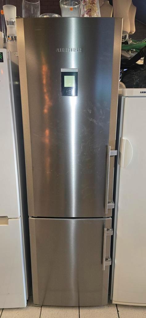 Hoge rvs Liebherr No Frost koelvriescombinatie met garantie, Witgoed en Apparatuur, Koelkasten en IJskasten, Zo goed als nieuw