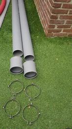 Pvc Buis 125mm met moffen en rvs beugels, Ophalen, Bochten, Pvc, Nieuw
