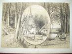063 /Rozendaal / Zwitserse partij  en Waterberg / Litho 1884, Antiek en Kunst, Kunst | Litho's en Zeefdrukken, Ophalen of Verzenden