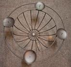 Zwart ijzeren krans met mand, Huis en Inrichting, Ophalen, Zwart, Zo goed als nieuw, Metaal