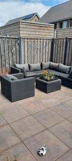 wicker loungeset antraciet, Ophalen, Gebruikt, Wicker, Hocker